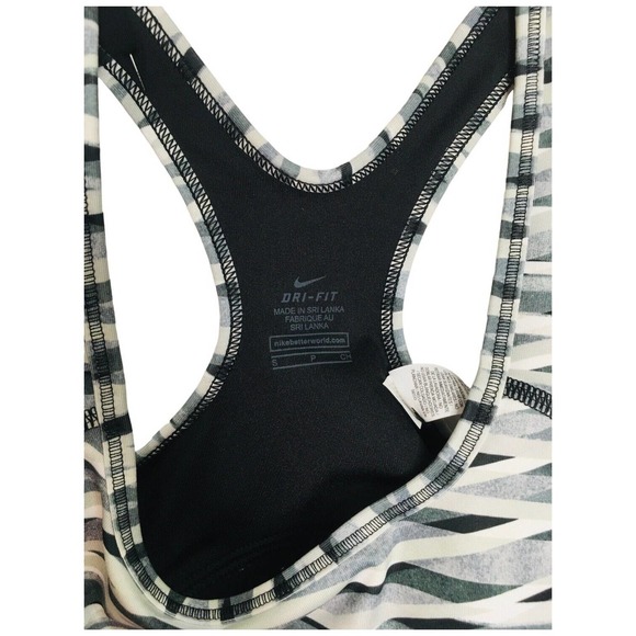 New Nike Pro Criss Cross Bra Top Dry Fit Workout Logo Athletic Geometric Gray S - Picture 10 of 16